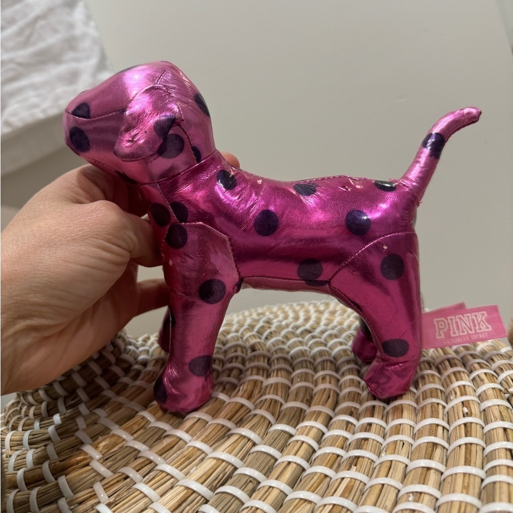 2012 PINK Victoria’s Secret dog puppy metallic shiny polka dots barbie pink - Picture 5 of 11